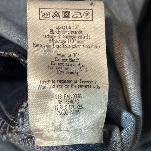 SEZANE sz 40 Light Wash Wide Leg Trouser Style Jeans High Rise - Picture 11 of 12